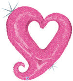 Holographic Pink Linky Chain Of Hearts 37" Foil