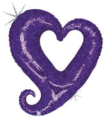 Holographic Purple Linky Chain Of Hearts 37" Foil