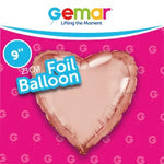 Rose Gold Heart Gemar Single Pack 9"