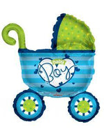 Baby Boy Stroller Shaped Foil Balloon - 36" in