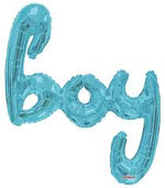 Boy Light Blue Script Foil Balloons - 39" in