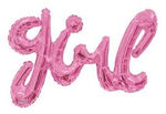 Girl Light Pink Script Foil Balloons - 39" in