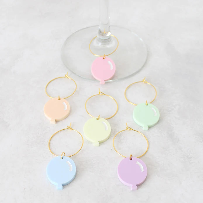 
            
                Load image into Gallery viewer, BALLOON WINE CHARM SET (PASTEL COLORS)
            
        
