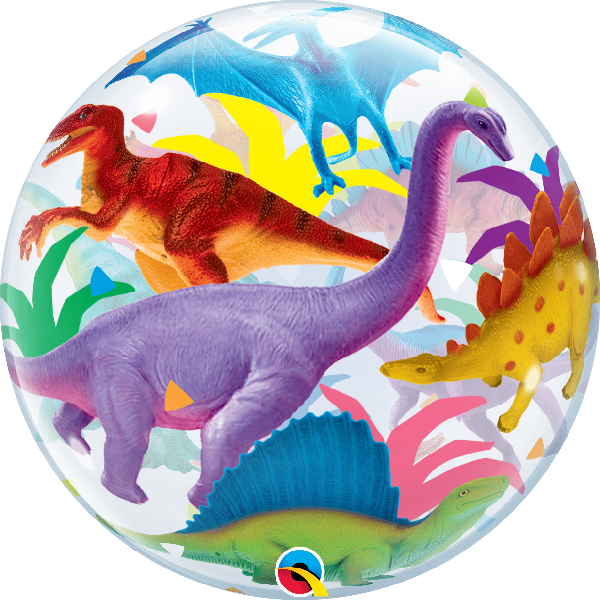 Colorful Dinosaurs Bubble Balloon 22"