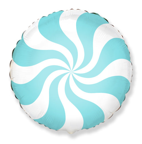Round Candy Peppermint Swirl Pastel Blue 18"