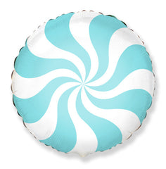 Round Candy Peppermint Swirl Pastel Blue 18