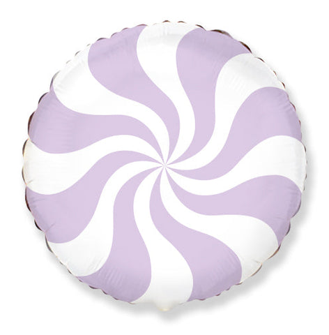 Round Candy Peppermint Swirl Pastel Lilac 18