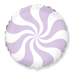 Round Candy Peppermint Swirl Pastel Lilac 18