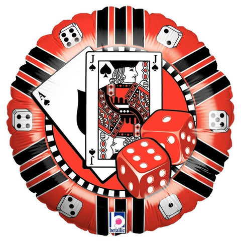 Casino Chip Mylar Shape Balloon 18