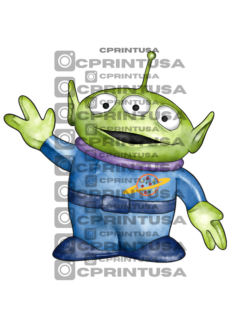 ALIEN WATERCOLOR TOY STORY CUT OUT (BULKY ITEM)