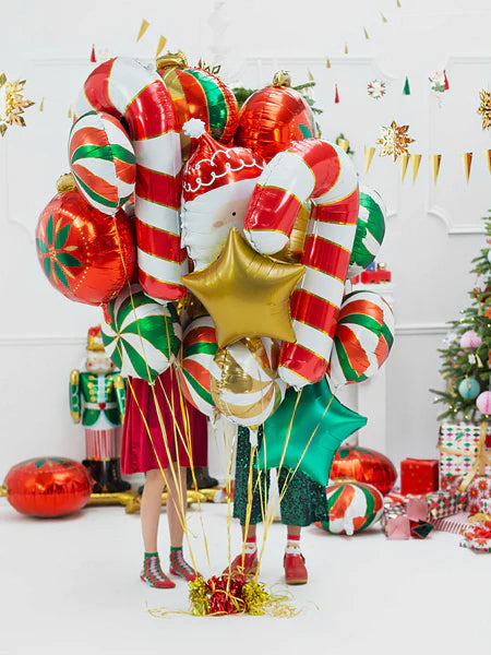 Red Candy Cane Foil Balloon 32in