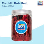 Red Confetti Jar Round. 8.8 onz.