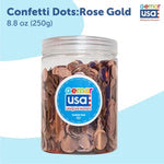 Rose Gold Confetti Jar Round. 8.8 onz.