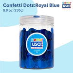 Royal Blue Confetti Jar Round. 8.8 onz.