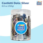 Silver Confetti Jar Round. 8.8 onz.
