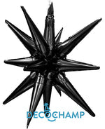 Black Starburst 3D Deco champ 22"