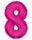 Number 8 Hot Pink - 34" in