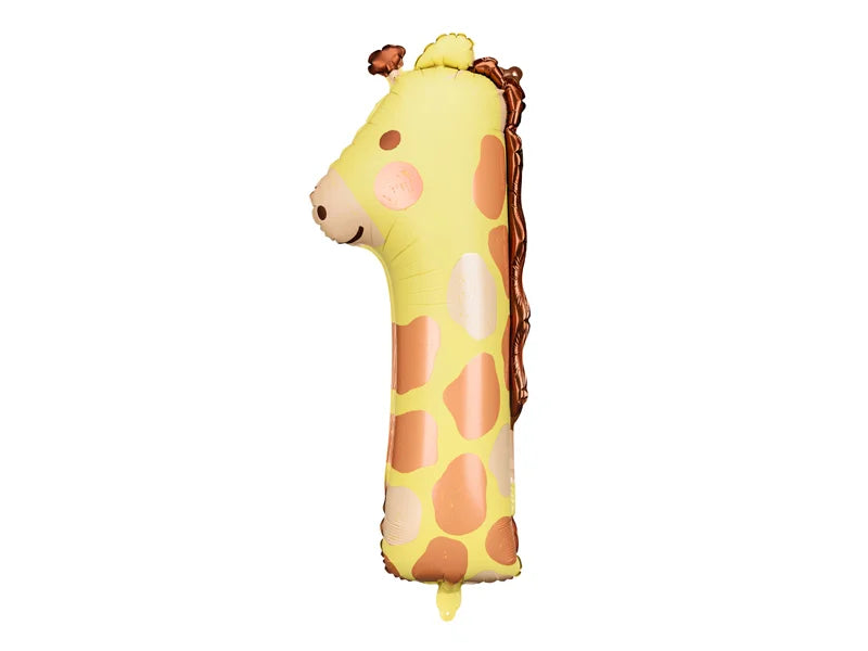 Animal Number "1" Foil Balloons PARTY DECO 35" Giraffe