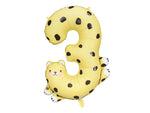 Animal Number "3" Foil Balloons PARTY DECO 35" CHEETAH