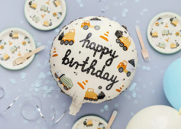 BALLOON CONSTRUCTION VEHICLES PARTY DECO 18"