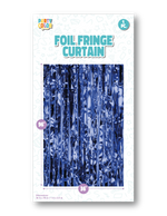 Blue Gloss Foil Fringe Door Curtain