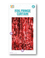 Red Gloss Foil Fringe Door Curtain