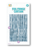 Light Blue Matte Foil Fringe Door Curtain