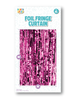 Fuchsia Gloss Foil Fringe Door Curtain
