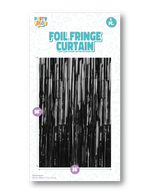 Black Matte Foil Fringe Door Curtain