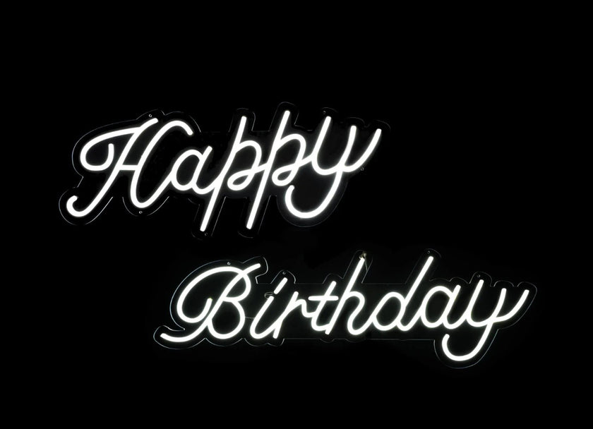 LED Neon Light Sign With Hanging Chain - Happy Birthday