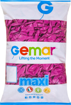 G110-007 Maxi Bag Solid Fuchsia | 1 Bag (500 Pcs) 12" | Gemar Balloons USA