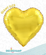 Gold DecoHeart Balloons 68"