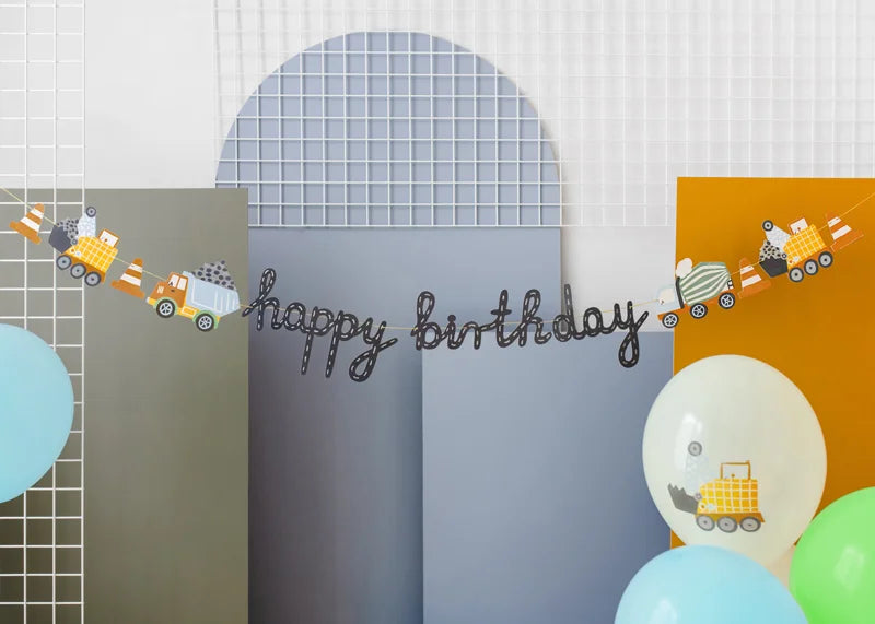 BANNER HAPPY BIRTHDAY CONSTRUCTION VEHICLES MIX (2M) PARTY DECO
