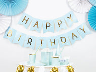 BANNER HAPPY BIRTHDAY LIGHT BLUE (2.5M) PARTY DECO