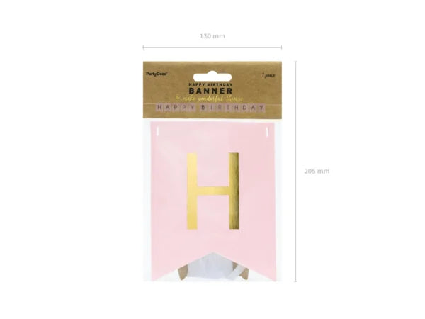BANNER HAPPY BIRTHDAY PINK (2.5M) PARTY DECO