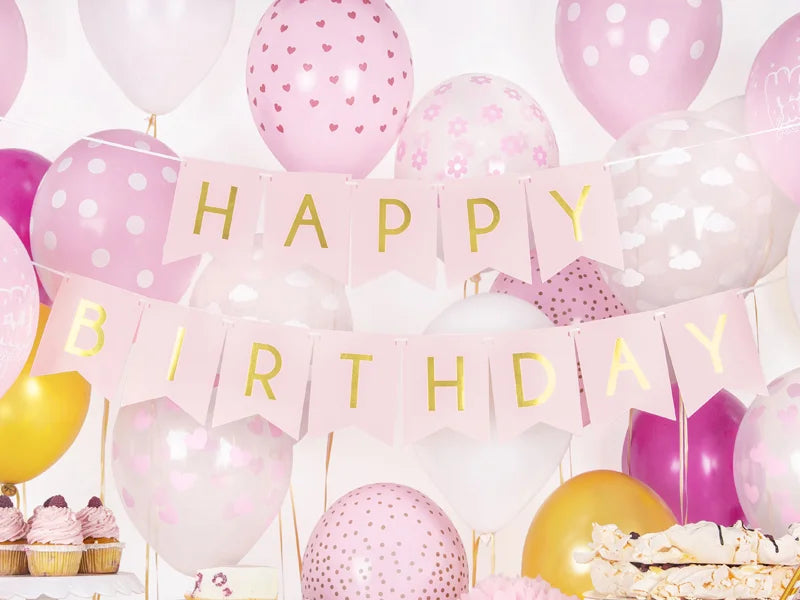 BANNER HAPPY BIRTHDAY PINK (2.5M) PARTY DECO
