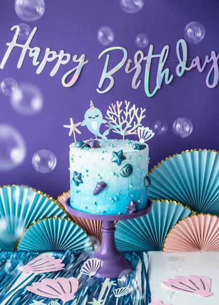 BANNER HAPPY BIRTHDAY IRIDESCENT (16.5X62CM) PARTY DECO