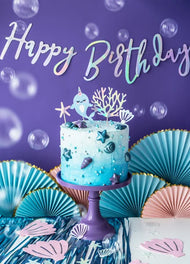 BANNER HAPPY BIRTHDAY IRIDESCENT (16.5X62CM) PARTY DECO