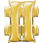 Symbol Balloons in Gold (#) 34"