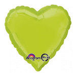 2 Kiwi Green Satin Luxe Heart Anagram 18"