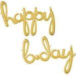 Happy Bday Script Foil Balloon - Gold