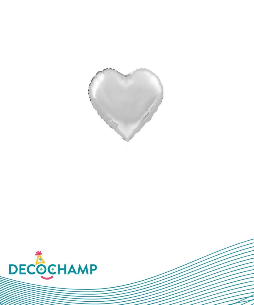 DecoHeart 4" Silver (5 Units per package)
