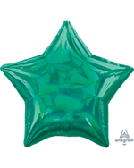 Green Iridescent Star Shaped Foil Balloon 18" Package (2 Units per package)