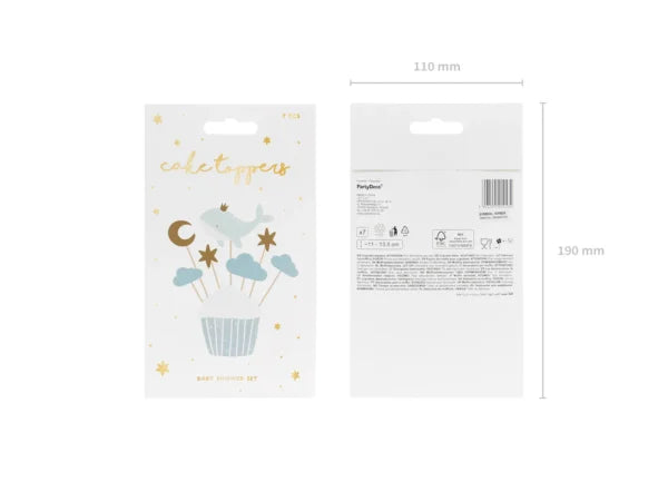 CUPCAKE TOPPERS WHALE (11/13.5CM - 1PKT/7PC)