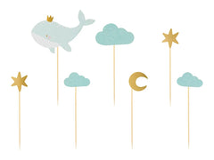 CUPCAKE TOPPERS WHALE (11/13.5CM - 1PKT/7PC)