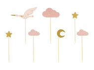 CUPCAKE TOPPERS STORK (11/13.5CM - 1PKT/7PC)