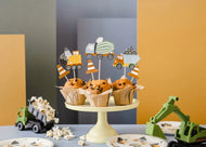CUPCAKE TOPPERS CONSTRUCTION VEHICLES MIX (4/7CM - 1PKT/6PC)