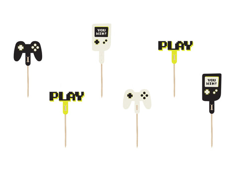 CUPCAKE TOPPERS GAMER MIX (6/10.5CM - 1PKT/6PC)