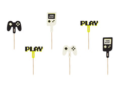 CUPCAKE TOPPERS GAMER MIX (6/10.5CM - 1PKT/6PC)