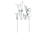 CAKE TOPPER MR&MRS SILVER (25.5CM)